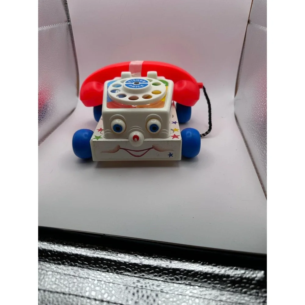 Fisher Price 1985 Chatter Telephone White Vintage 1985 Pull Toy 747